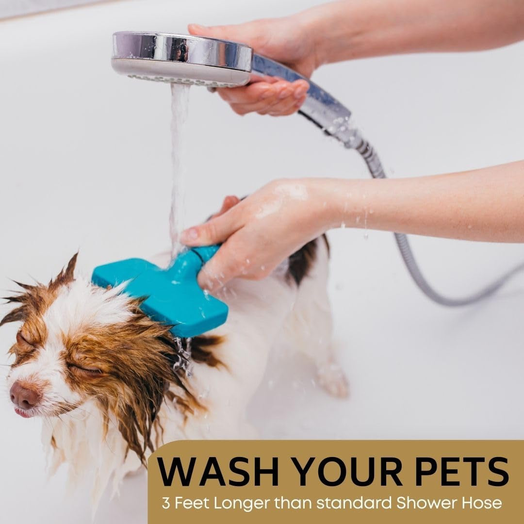 Universal 72" Extra Long Shower Replacement Hose, Leak Proof Stainless Steel Shower Hose, Kink-Free Anti-Twisting Design, Brushed Gold