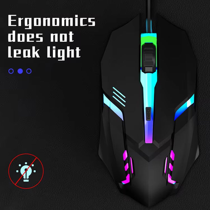 2025 Latest High-Quality Ergonomic Gaming Mouse for Desktop and Laptop Computers,4-Button USB RGB Backlit Mouse
