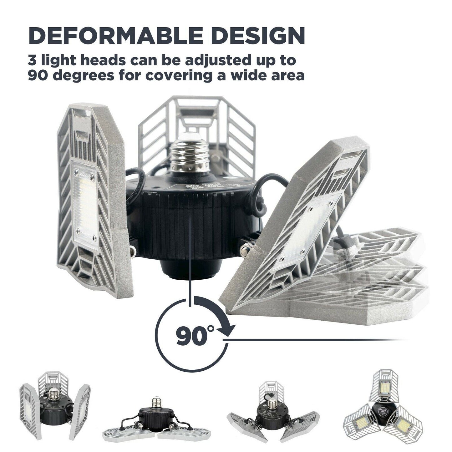 Three Led Garage Light- Led Adjustable Light-Basement Led Light