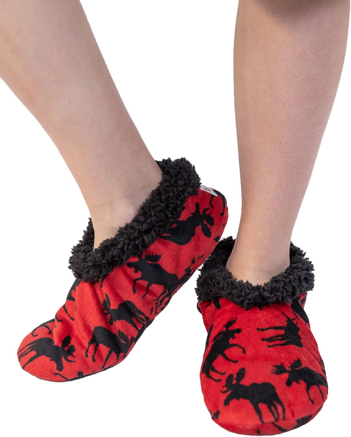 Fuzzy Feet Slipper Socks for Women, Cute Fleece-Lined House Slippers, Non-Skid Slipper Socks