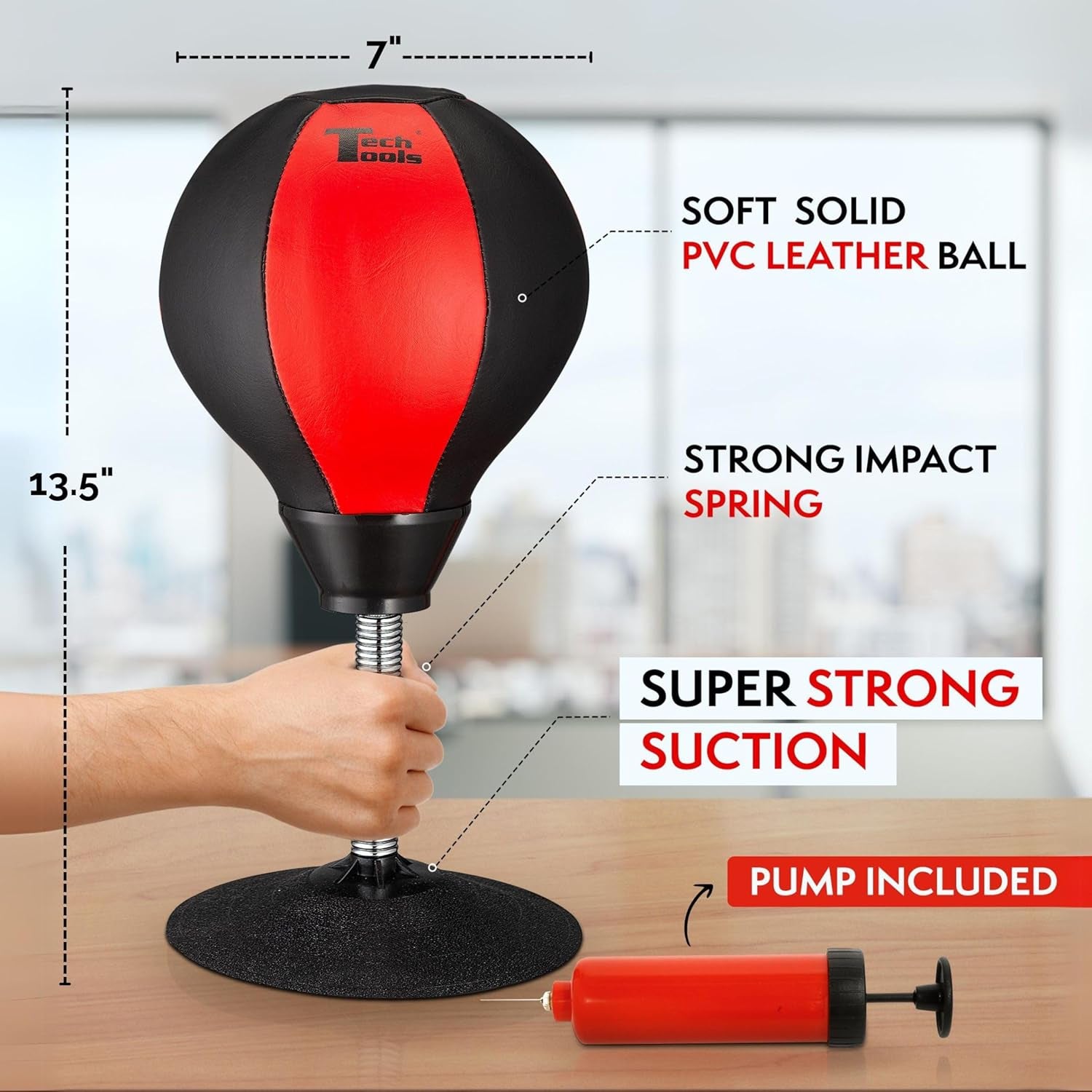 Desktop Punching Bag - Suctions to Your Desk, Cool Gadgets for Office, Gag Gifts for Boss or Coworker, Heavy Duty Stress Relief Boxing Bag