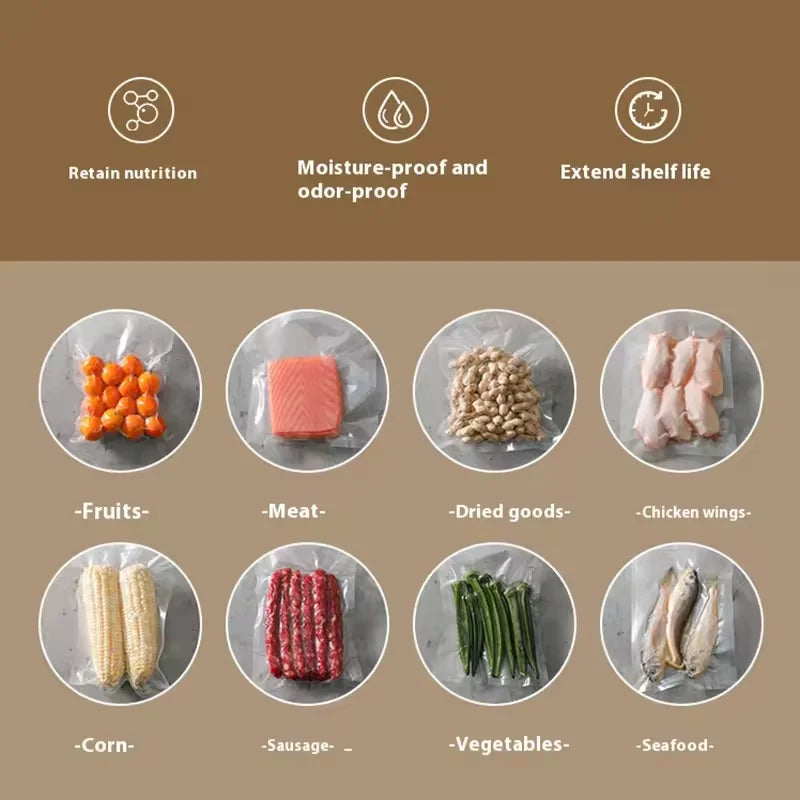 Automatic Packaging Machine Food Vacuum Sealing Machine Portable Household Vacuum Food Sealing Kitchen Helper 220V