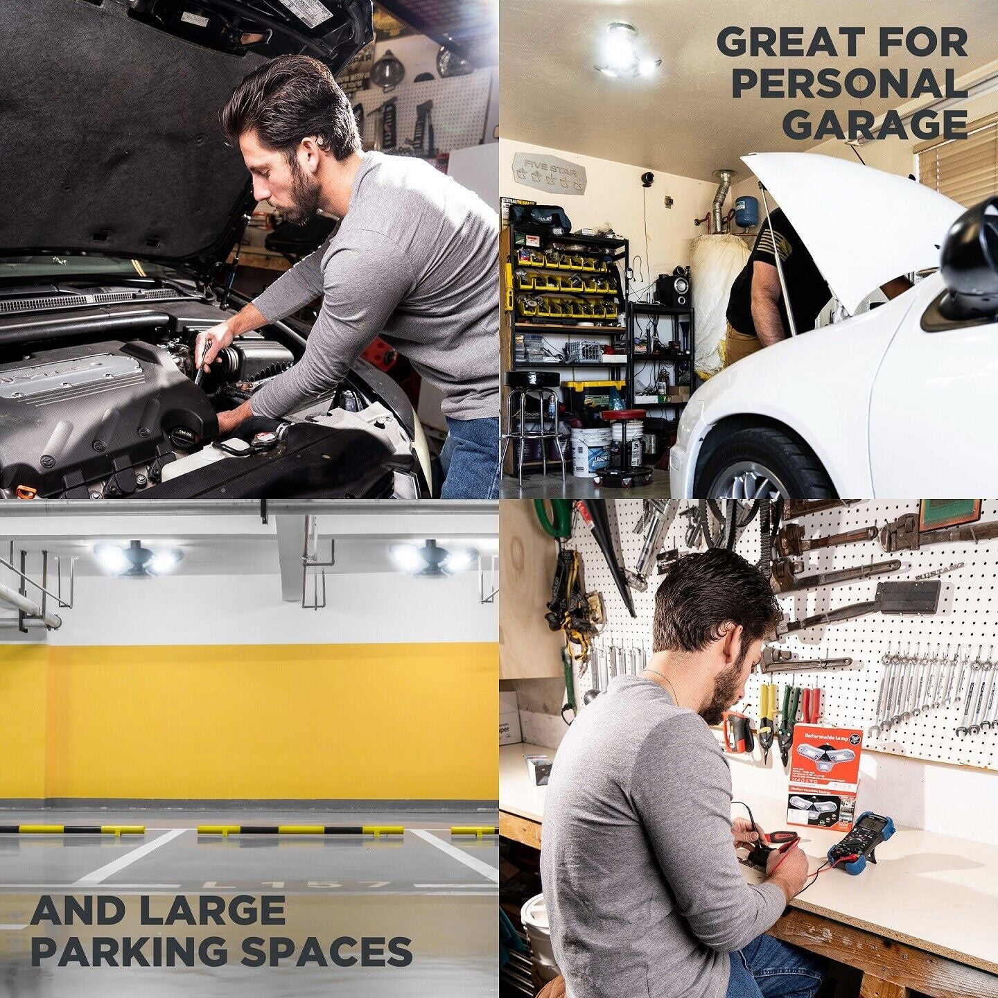 Three Led Garage Light- Led Adjustable Light-Basement Led Light