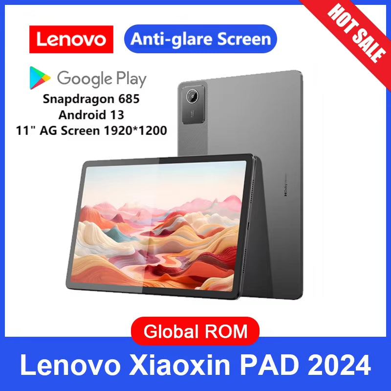 Global ROM  Xiaoxin Pad 2024 Tablet 8GB 128GB Pads Qualcomm Snapdragon 685 Octa Core 11" WIFI 8MP Cam7040Mah 20W Charger