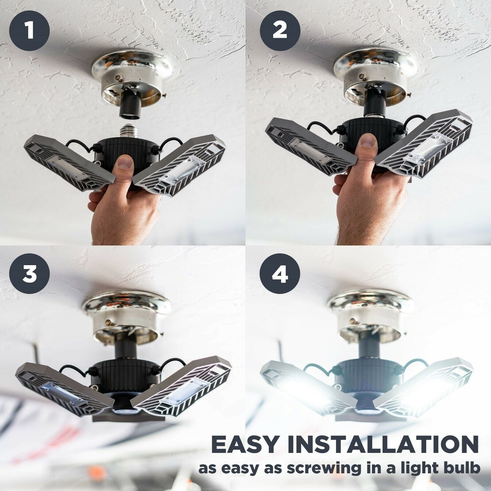 Three Led Garage Light- Led Adjustable Light-Basement Led Light