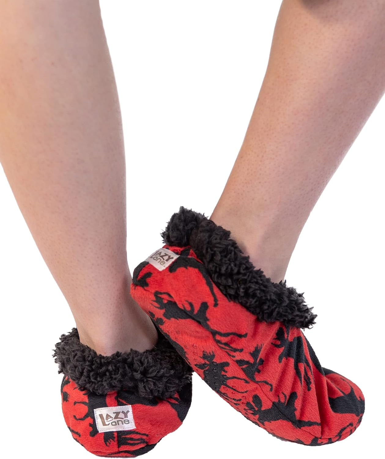 Fuzzy Feet Slipper Socks for Women, Cute Fleece-Lined House Slippers, Non-Skid Slipper Socks